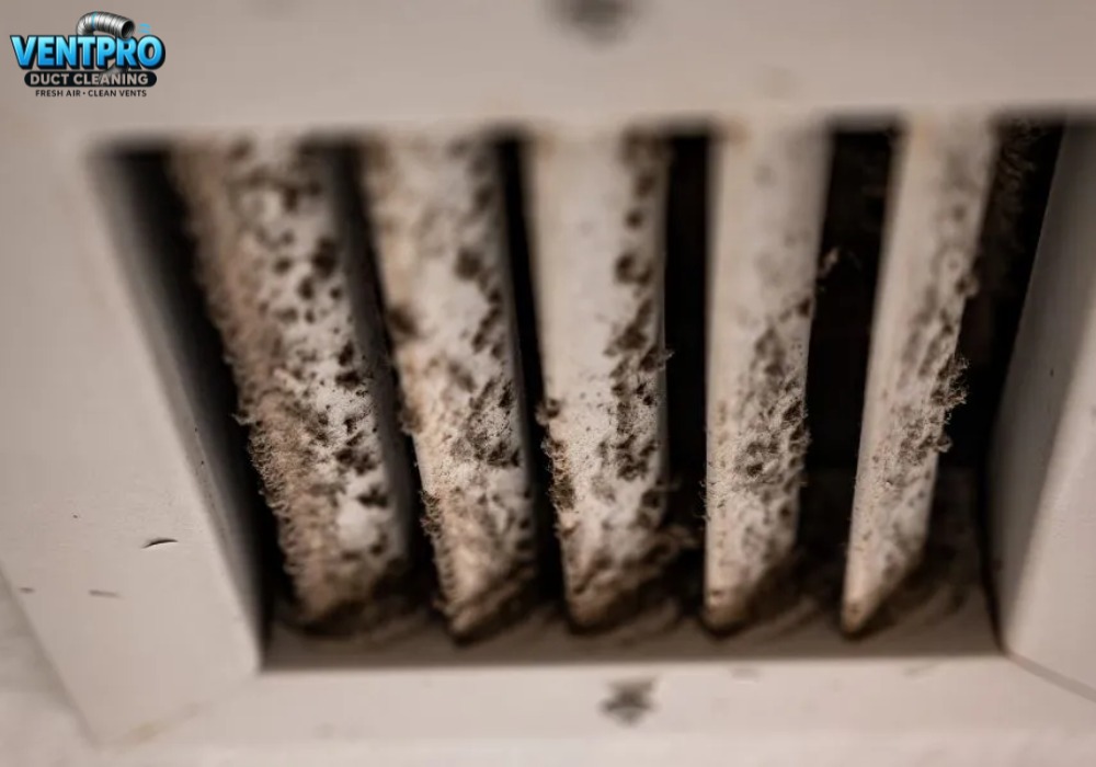 Image of dirty air ducts versus clean ducts highlights hidden dust and debris inside systems