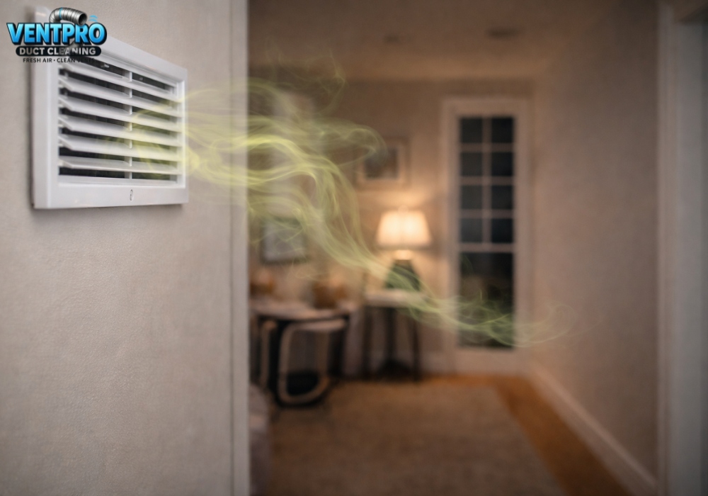 Air ducts smell when moisture dust or contamination circulates through the system
